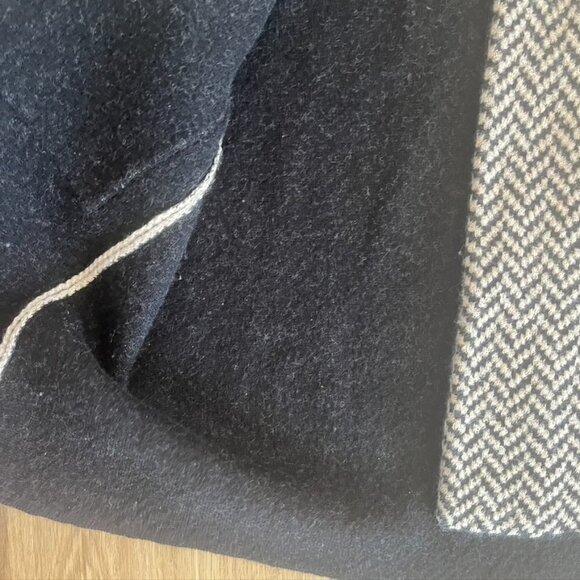 Damask Black & Tan Chevron Sweater Coat Jacket Medium - Picture 11 of 11